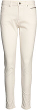 Stretch Trousers With Zip Detail Slim Jeans Creme Esprit Casual*Betinget Tilbud