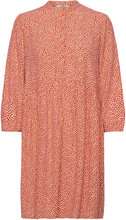 Woven Midi Dress With All-Over Pattern Knelang Kjole Oransje Esprit Casual*Betinget Tilbud