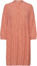 Woven Midi Dress With All-Over Pattern Kort Kjole Orange Esprit Casual