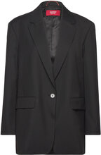 Women Blazers Woven Long Blazers Single Breasted Blazers Black Esprit Casual