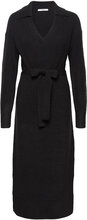 Belted Midi Dress, Wool Blend Maxiklänning Festklänning Black Esprit Casual