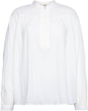 Dobby Texture Blouse Tops Blouses Long-sleeved White Esprit Casual