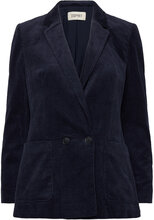 Corduroy Blazer, 100% Cotton Blazers Double Breasted Blazers Marineblå Esprit Casual*Betinget Tilbud