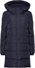 Quilted Coat With Rib Knit Details Fôret Kåpe Marineblå Esprit Casual*Betinget Tilbud