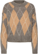 Argyle Wool Blend Jumper Tops Knitwear Jumpers Multi/patterned Esprit Casual