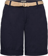 Shorts With Braided Raffia Belt Bottoms Shorts Chino Shorts Navy Esprit Casual