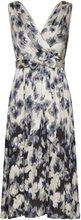 Crinkle Satin Midi Dress With Floral Print Dresses Wrap Dresses Grå Esprit Collection*Betinget Tilbud