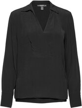 Women Blouses Woven Long Sleeve Tops Blouses Long-sleeved Black Esprit Collection