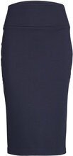 Soft Punto Mix + Match Stretch Skirt Knælang Nederdel Blue Esprit Collection