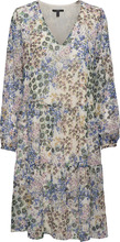 Crêpe Dress With Millefleurs Knælang Kjole Multi/patterned Esprit Collection