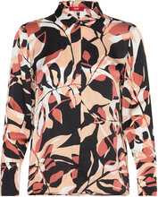 Patterned Blouse In A Satin Finish Langermet Skjorte Multi/mønstret Esprit Collection*Betinget Tilbud