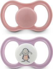 Pacifier Happy Natural Rubber 2-Pack, +4 Month Pink Baby & Maternity Pacifiers & Accessories Pacifiers Multi/patterned Esska
