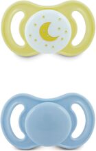 Pacifier Happy Mini Silic 2-Pack, 0-6 Month Blue Baby & Maternity Pacifiers & Accessories Pacifiers Multi/mønstret Esska*Betinget Tilbud