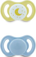 Pacifier Happy Mini Silic 2-Pack, 0-6 Month Blue Baby & Maternity Pacifiers & Accessories Pacifiers Multi/patterned Esska