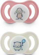Pacifier Happy Mini Glow Silic 2-Pack, 0-6 Month Pink Baby & Maternity Pacifiers & Accessories Pacifiers Multi/patterned Esska