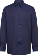 Men's Shirt: Business Casual Satin Tops Shirts Business Blue Eton