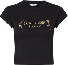 Zion Extra Virgin Black Designers Crop Tops Short-sleeved Crop Tops Black EYTYS