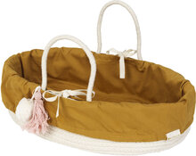 Doll Basket With Cover - Ochre Toys Dolls & Accessories Doll Beds Brown Fabelab