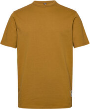 Nelson Organic Tee Ss Tops T-Kortærmet Skjorte Brown Fat Moose