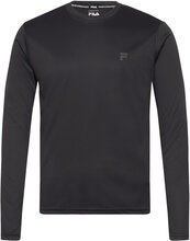 Relleu Running Shirt Tops T-shirts Long-sleeved Black FILA