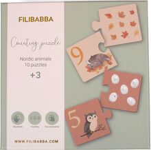 Counting Puzzle - Nordic Animals Toys Puzzles And Games Puzzles Classic Puzzles Multi/mønstret Filibabba*Betinget Tilbud