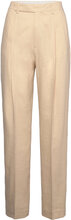 Julie Linen Trousers Bukser Med Rette Ben Beige Filippa K*Betinget Tilbud