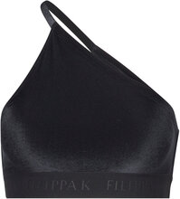 Asymmetric Velvet Bra Lingerie Bras & Tops Sports Bras - All Black Filippa K