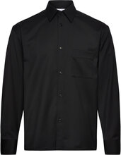 Boxy Wool Twill Shirt Designers Shirts Casual Black Filippa K