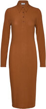 Jersey Rib Polo Dress Dresses Shirt Dresses Brown Filippa K