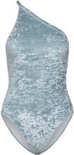Asymmetric Velvet Swimsuit Designers Swimsuits Blue Filippa K