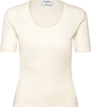 Pointelle Tee Designers T-shirts & Tops Short-sleeved Cream Filippa K