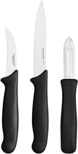 Essential Peeling Set 3Pcs Home Kitchen Knives & Accessories Peeling Knifes Black Fiskars