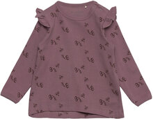 Blouse Ls W.aop - Girls Tops T-shirts Long-sleeved T-Skjorte Purple Fixoni