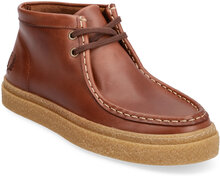 Dawson Mid Oil Pull Up Lthr High-top Sneakers Brown Fred Perry