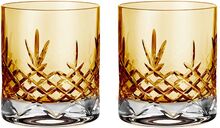 Crispy Citrine Lowball - 2 Pcs. Home Tableware Glass Whiskey & Cognac Glass Yellow Frederik Bagger