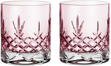 Crispy Topaz Lowball - 2 Pcs. Home Tableware Glass Whiskey & Cognac Glass Pink Frederik Bagger
