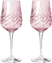 Crispy Topaz Madame - 2 Pcs Home Tableware Glass Wine Glass White Wine Glasses Pink Frederik Bagger