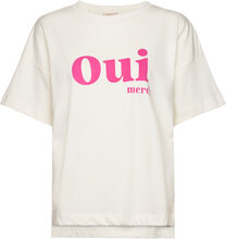 Fqcarol-Tee Tops T-shirts & Tops Short-sleeved Cream FREE/QUENT