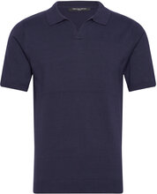 Resort Ss Polo Tops Knitwear Short Sleeve Knitted Polos Navy French Connection