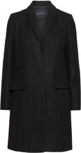 Ft Platfm Felt Smart Coat Outerwear Coats Winter Coats Black French Connection