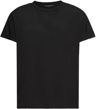 Crepe Light Crew Neck Top Tops T-shirts & Tops Short-sleeved Black French Connection