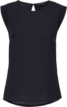 Polly Plains Cappedtee Tops T-shirts & Tops Sleeveless Navy French Connection