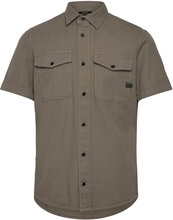 Marine Slim Shirt S\S Tops Shirts Short-sleeved Green G-Star RAW