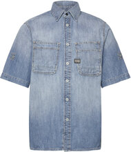 Slanted Double Pocket Regular Shirt Tops Shirts Short-sleeved Blue G-Star RAW