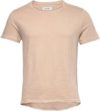 Konrad Slub S/S Tee T-shirts Short-sleeved Beige Gabba*Betinget Tilbud