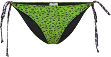 Recycled Printed Beads String Bikini Briefs Swimwear Bikinis Bikini Bottoms Side-tie Bikinis Green Ganni