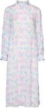 Pleated Georgette Midi Dress Knelang Kjole Multi/mønstret Ganni*Betinget Tilbud