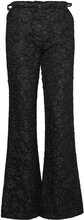 Stretch Jacquard Flared Pants Bottoms Trousers Flared Black Ganni