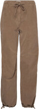 Washed Corduroy Designers Trousers Wide Leg Brown Ganni