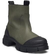 Recycled Rubber Tubular Boot Shoes Boots Ankle Boots Ankle Boots Flat Heel Green Ganni